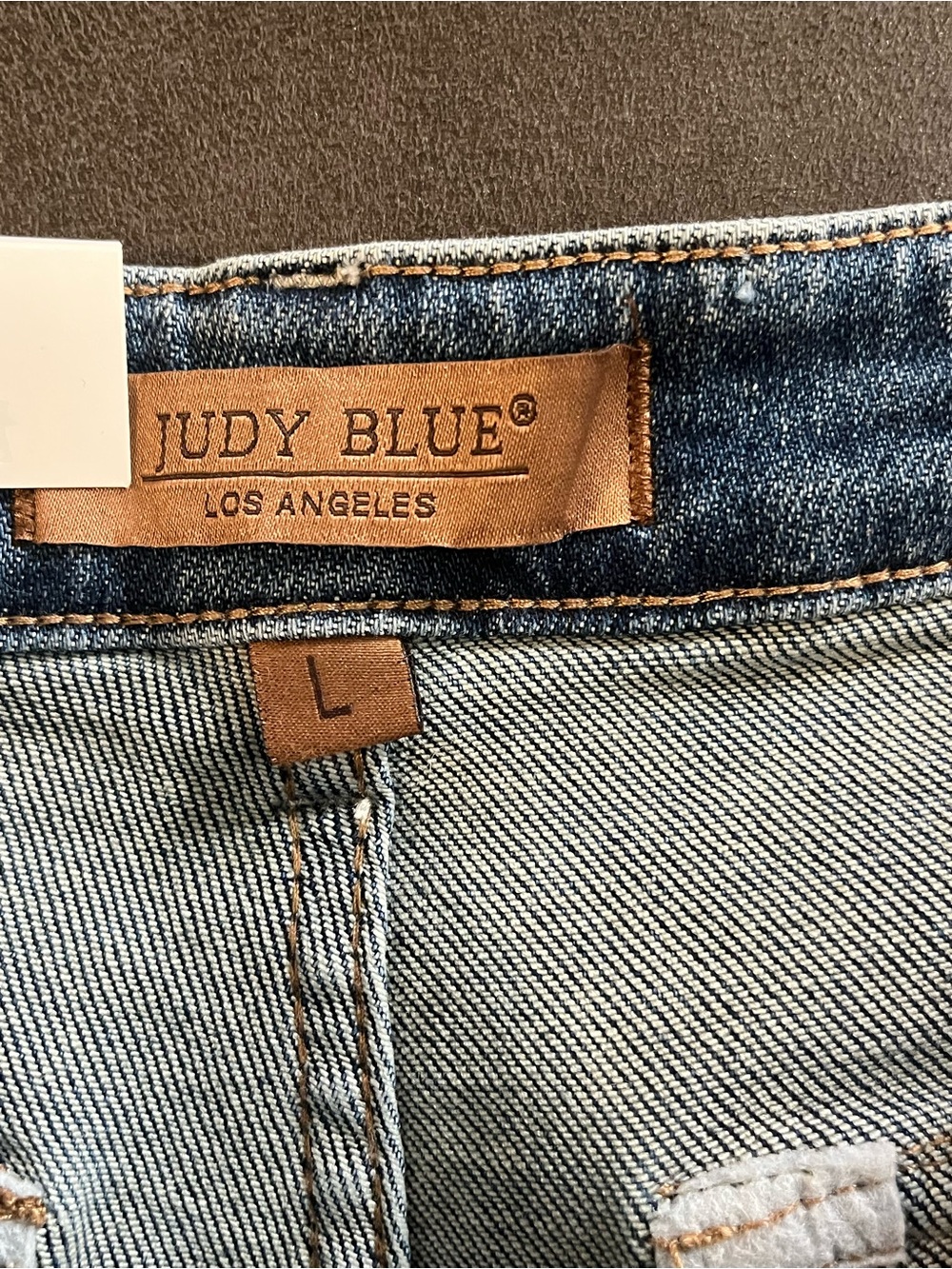 Judy Blue Women's Denim Utility Shorts - Blue L Stretch NWT - Picture 9 of 13